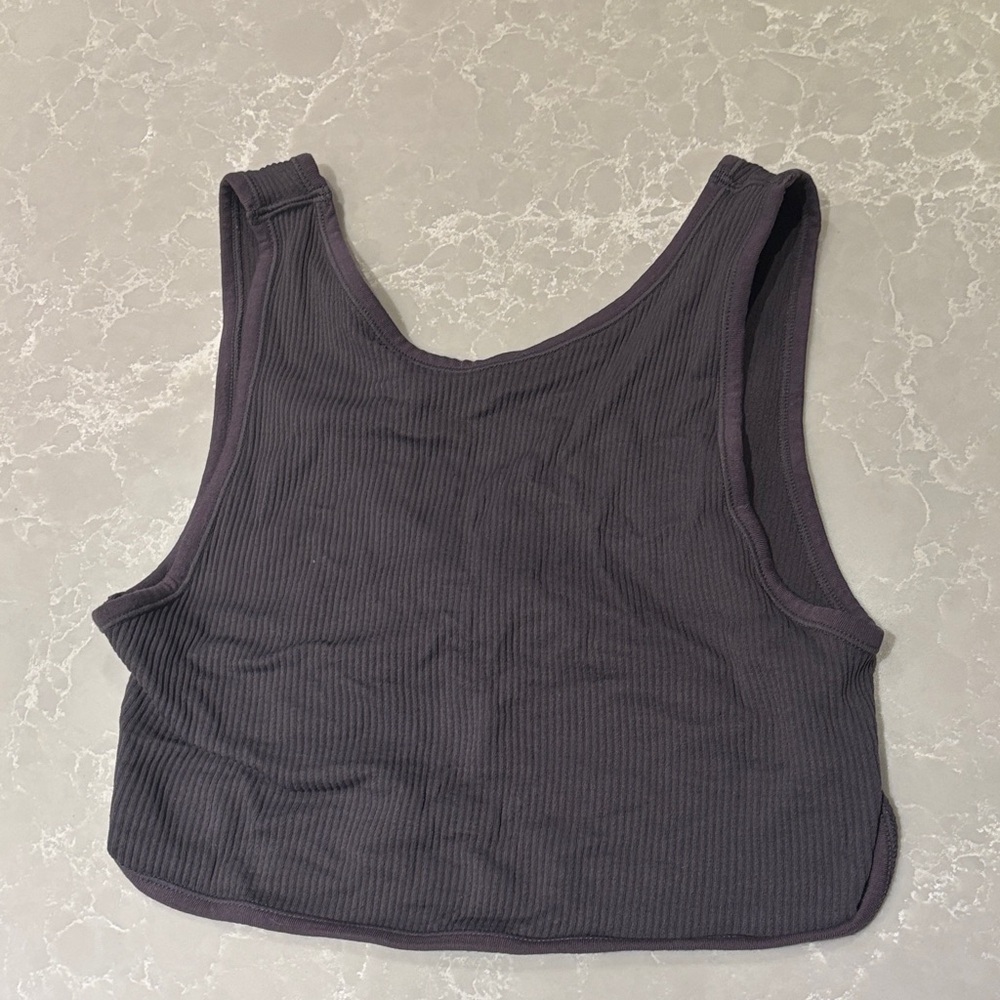 Garage Purple Ribbed Crop Top - Picture 3 of 3